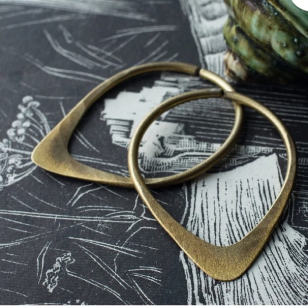 Brass hoops for gauged ears. 8 gauge.